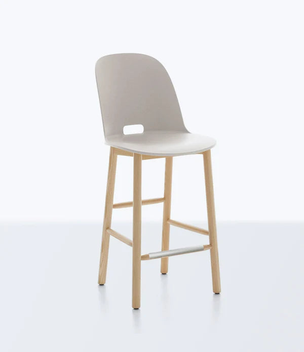 Alfi Recycled High Back Counter Stool - Ash